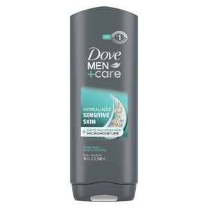 Dove Men+Care Sensitive Skin Body & Face Wash - Oatmeal & Aloe - 18 fl oz - 1 of 4