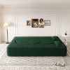 Full Size Modern Convertible Floor Sofa Bed, Foldable Bed with Foam-Filled Mattress, Teddy Fabric Bed with Pillows and Cushions-Baofuwish - 3 of 4