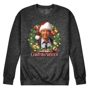 Men's - National Lampoon - Christmas Vacation Clark Wreath Graphic Fleece Sweatshirt - 1 of 4