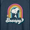 Women's - Peanuts - Snoopy Rainbow Clouds Lightweight French Terry Wide Neck Long Sleeve Shirt - 2 of 4