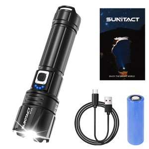 Shadowhawk Rechargeable LED Flashlight  3000LM, 500m Beam, Power Display, IP67 Waterproof, 20hr Runtime, 5 Modes, Zoomable for Camping, Hiking & EDC - 1 of 4