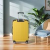 NAYSAYE Luggage ABS Hardshell 3 Piece Spinner Set with TSA Lock and Multi Position Handle for Travel, Yellow, 20.87"*11.81"*30.31" - 2 of 4