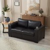 VASIP 67" Modern 2-Seater Loveseat, Soft Polyester Upholstered with Cup Holder and Storage Compartment, Square Arm,for Living Room,Green - 3 of 4