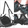 Agnes Orinda Women Plus Size Underwire Floral Lace Mesh Push-Up 2-Hook Lace Trim Bra and Panty Set - 3 of 4