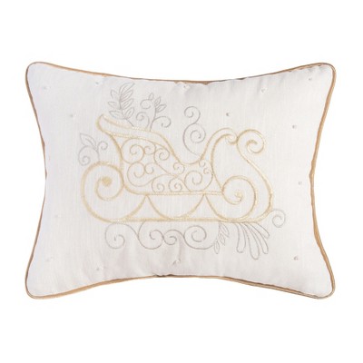 C&F Home 12" x 16" Champagne Sleigh Christmas Throw Pillow