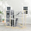 SKYONE Large Outdoor Wooden Catio Enclosure for 2-3 Cats, 4-Tier Resting Areas, 3 Platforms, - 3 of 4