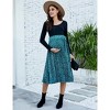 Maternity Dress Women's High Waist Floral Print Pleated Maxi Skirt - 3 of 3
