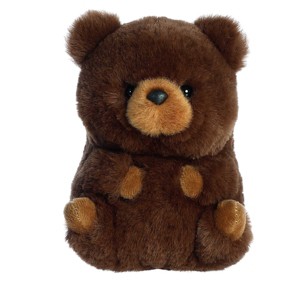 Aurora Mini Brambles Brown Bear Rolly Pet Round Stuffed Animal Brown 5.5" - 1 of 4