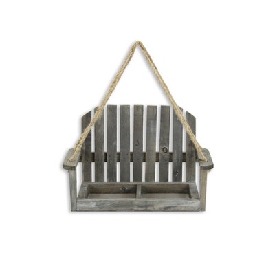 Cheung's Roostvale Wooden Hanging Chair with Double Pot Storage - Gray Wash