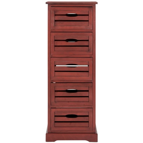 Sarina 5 Drawer Cabinet Brick Red Safavieh Target