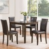 Aukfa 5-Piece Farmhouse Dining Set - Dark Walnut Wood Table & 4 Chairs for Kitchen/Dining Room, Rustic 4-Person Table Set - 2 of 4