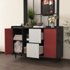 VYNXARIA Modern Kitchen Pantry Storage Cabinet with Glass Doors and Ample Storage - 4 of 4
