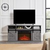 Aukfa Modern Farmhouse TV Stand with 23" Fireplace, Fits TVs up to 65", Barn Door Cabinets & Open Shelves - 4 of 4
