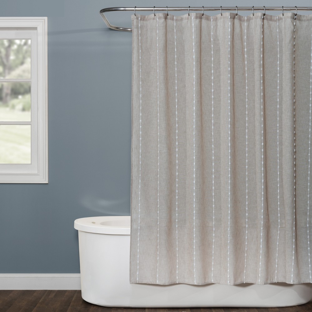 Photos - Shower Curtain Davidson Stripe  Natural - Saturday Knight Ltd.