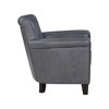 Top-Grain Leather Upholstered Classic Traditional Accent Chair with Attached Back and Seat Cushions, High-Density Foam, Solid Wood Frame - 3 of 4