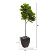 Nearly Natural 5.5-ft Fiddle Leaf Artificial Tree in Black Planter (Real Touch) - 2 of 2
