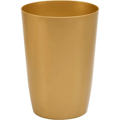 LunaLulinlk Small Trash Can with Open Top for Compact and Tight Spaces – 1.58 gal Capacity, Soft Brass