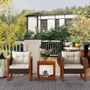 Sapphtopaz Patio Furniture Set Lounge Conversation Chairs with Cushions and Coffee Table for Backyard, Terrace, Garden - 1 of 4