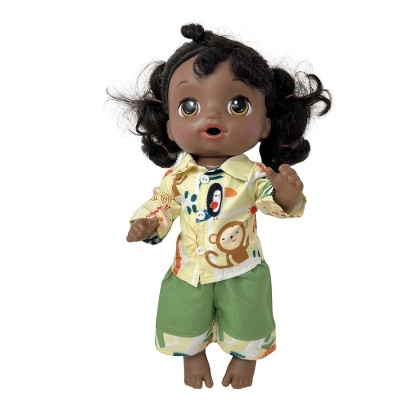 Monkey Business Print Shirt and Pants for 14-Inch Baby Alive Dolls | Fun Doll Outfit
