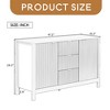 Sideboard with Wave Design - 3 Adjustable Shelves, 3 Drawers & Soft-Close Doors, Storage Console Table with Metal Handles - Leovsnove - 3 of 4