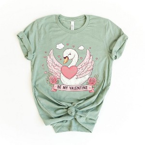 Simply Sage Market Women's Be My Valentine Swan Short Sleeve Graphic Tee - 1 of 4