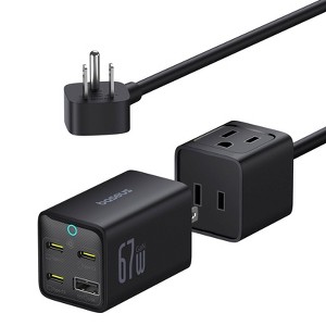 Baseus PowerCombo Mini Power Strip AC + 1U + 3C 67W - Cosmic Black - 1 of 4