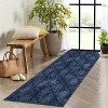 Acekool Washable Bedroom Area Rug, Non Slip, Low Pile, Boho Floral, Soft Lightweight Carpet for Bedside - 2 of 4
