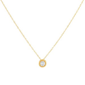 Pompeii3 1/4Ct Diamond Bezel Pendant Solitaire Necklace 14k Yellow Gold Lab Created - 1 of 4