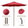 Yescom 9 Ft Wooden Patio Umbrella 8 Ribs Easy Tilt Table Parasol Outdoor Balcony Deck Red - 4 of 4