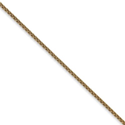 Black Bow Jewelry 1.2mm 14k Yellow Gold Solid Wheat Chain Necklace