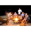 Endless Summer Round Wood Burning Outdoor Fire Pit with Geometric Design Brown: Portable, Mesh Spark Guard, Steel Frame - 3 of 3