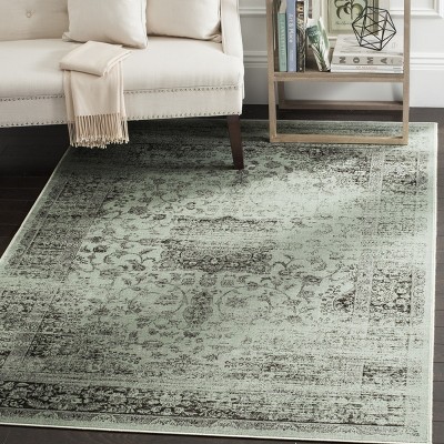 Hand-Knotted Spruce Wool and Silk 5' x 7' Rectangular Rug