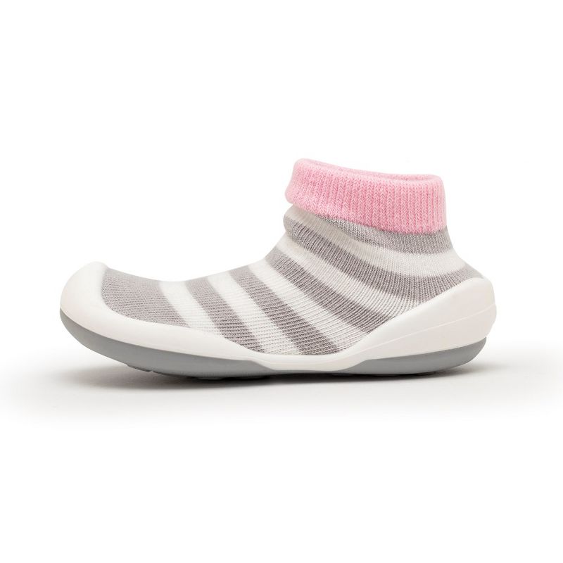 Komuello Baby  Girl First Walk Sock Shoes Dots & Stripes, 4 of 9