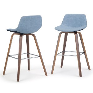Sapphtopaz Modern Bar Stool Upholstered Dining Chairs with Curved Seat and Backrest Counter Height Barstools Set of 2 for Kitchen Island - 1 of 4