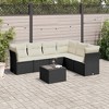 vidaXL Patio Sofa Set with Cushions Outdoor Furniture 6 Piece Poly Rattan - Black and Cream With Table - 2 of 4