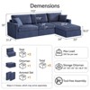 Vipbear 113" Modular Combo Sofa , Modern Convertible L-Shaped Combo Sofa for Living Room, 4-Seater Sofa Set - 2 of 4