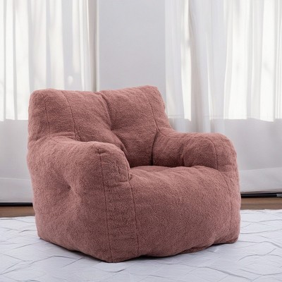 ROOMTEC Bean Bag Chair, Velvet Tufted Foam Accent Lazy Sofa Chair Floor Couch Chair