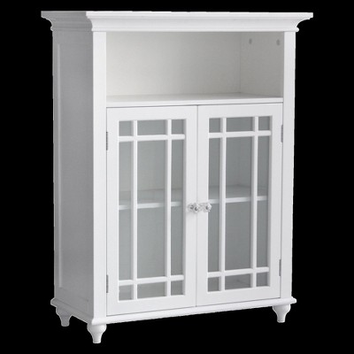 Neal 2 Door Floor Cabinet White - Elegant Home Fashions