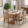 Wooakway 30"H Rattan Oval Wood Dining Table Kitchen Table Conference Table with Double Pedestal - 4 of 4