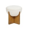 PAGED 16 Inch Wooden Ottoman, Modern Side Table Footrest Ottoman, Square Rattan Vanity Chair for Living Room, Bedroom - 3 of 4
