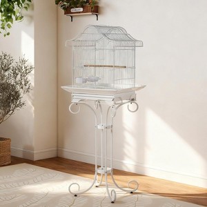 58-Inch Vintage Scrolled Bird Cage: Heavy-Duty Wrought Iron (25Lbs) Non-Toxic Coating, Victorian Style for Cockatiels, Parakeets - 1 of 4