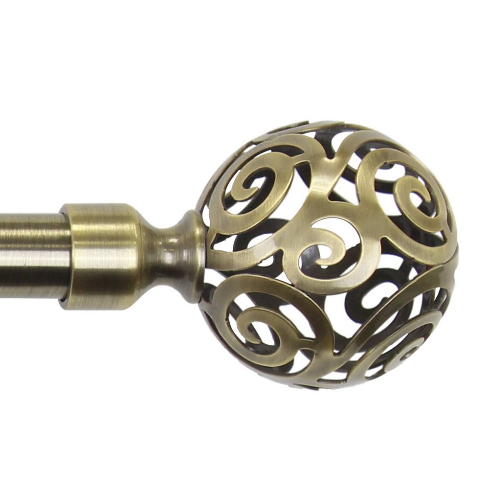 66"-120" Chicology Curtain Rod Clare Antique Brass