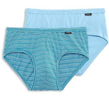 Jockey Mens Elance Poco Brief 2 Pack Underwear Briefs 100% Cotton Xl  Tranquil Stripe/soft Sky Blue : Target