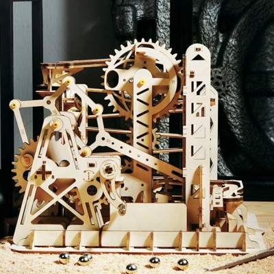 ROBOTIME 3D Wooden Jigsaw Puzzle Marble Run Model Kits Birthday Gift for Teens and Adults, Unique Holiday Gifts, Decorations, Beige, 9.9"*8.9"*8"