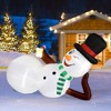 NAYSAYE Inflatable Holiday Decoration Lying Snowman with Drink for Yard Party Outdoor Display, White, 118"*33.5"*70.8" - 2 of 4