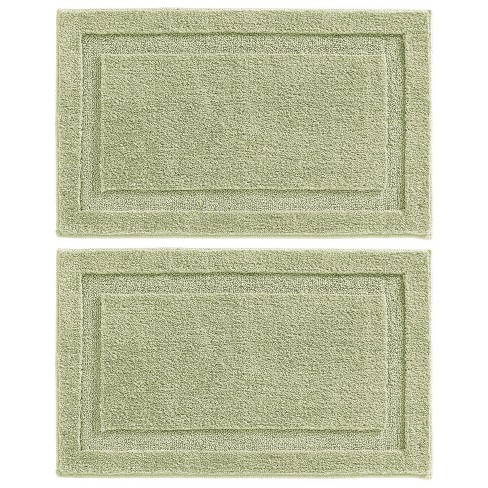 Mdesign Non-slip Microfiber Bathroom Rug, 21" X 34" - 2 Pack - Sage ...
