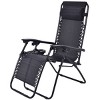 Costway 2 PCS Folding Zero Gravity Reclining Lounge Chairs Beach Patio with Utility Tray Black/Orange - image 4 of 4