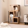 Tangkula Modern Cat Tree for Indoor Kittens Cat Tower House w/ Metal Frame Large Platform - 2 of 4