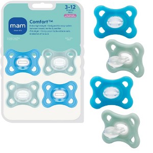 MAM Comfort Pacifiers 3-12m - Boy - 4pk: Silicone, BPA-Free : Target