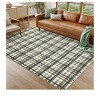 Green-2*6 feet  Modern Plaid Machine Washable Area Rug Non Slip Non Shedding Throw Rugs Stain Resistant Pet Friendly For Bedroom Living Room Low Pile - 4 of 4